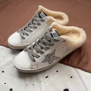 Golden Goose Super-Star Sabot Shearling-Lined Sneakers
